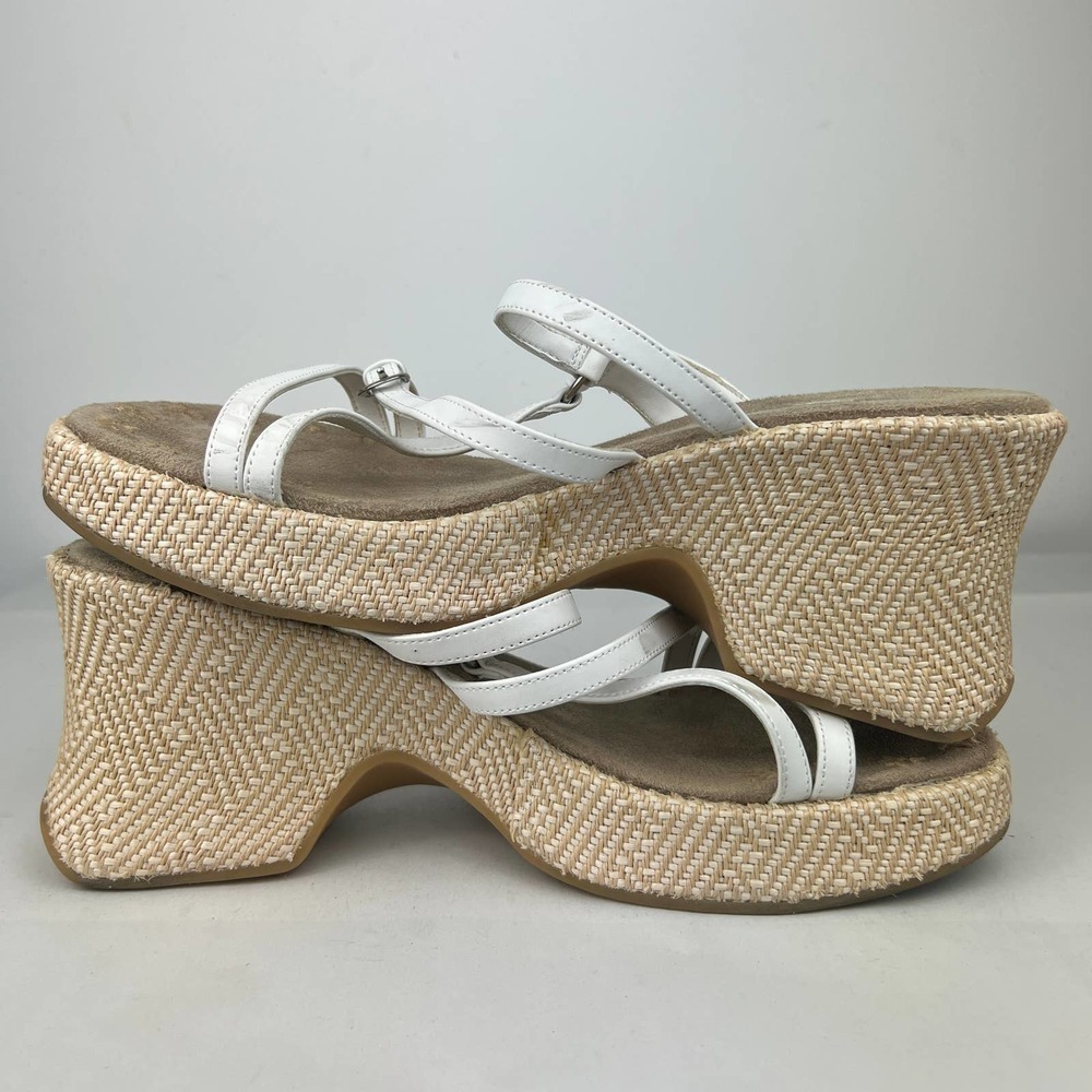 Lower East Side Vintage Espadrille White Strappy Y2K Sandals Womens Size: 10 - Picture 6 of 9